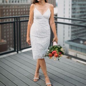 Vince Camuto Cream Lace Mini Dress